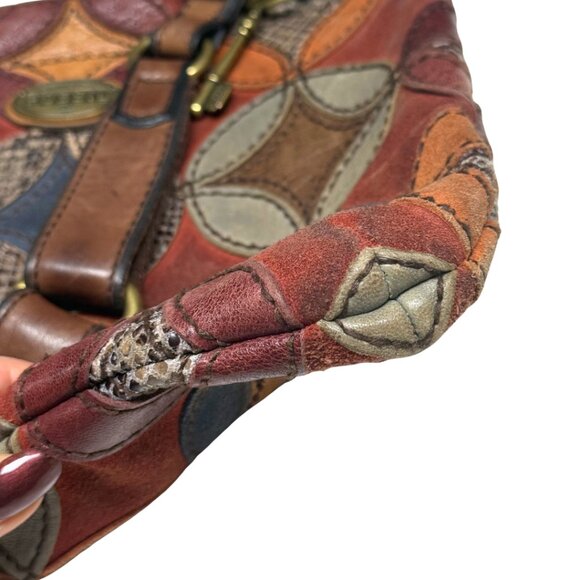 Rare Fossil Multicolour Patchwork Leather Hobo Bag – Excellent Condition - Picture 6 of 15